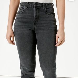 AE Curvy Stretch Mom Jeans in Washed Black (NOT DISTRESSED!)